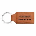 Ipick Image Compatible With Chrysler Pacifica Rectangular Brown Leatherette Key Chain