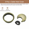 Uxcell 3pcs Cable Hole Cover 2-3 8 Zinc Alloy Desk Wire Cord Grommets For Office Pc Organizer Bronze Tone
