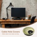 Uxcell 3pcs Cable Hole Cover 2-3 8 Zinc Alloy Desk Wire Cord Grommets For Office Pc Organizer Bronze Tone