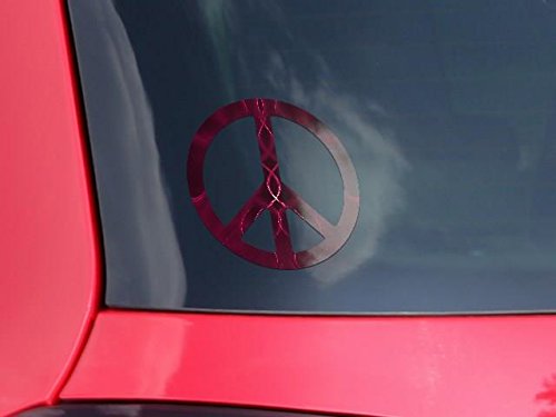 Peace Sign Pink Vinyl Car Window Cutout 