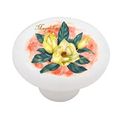 Yellow Magnolia Decorative High Gloss Ceramic Drawer Knob 