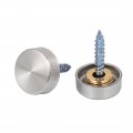 Uxcell 16mmx5 5mm Round Cap 3 Dia Thread Glass Advertising Mirror Screw Nail 20pcs