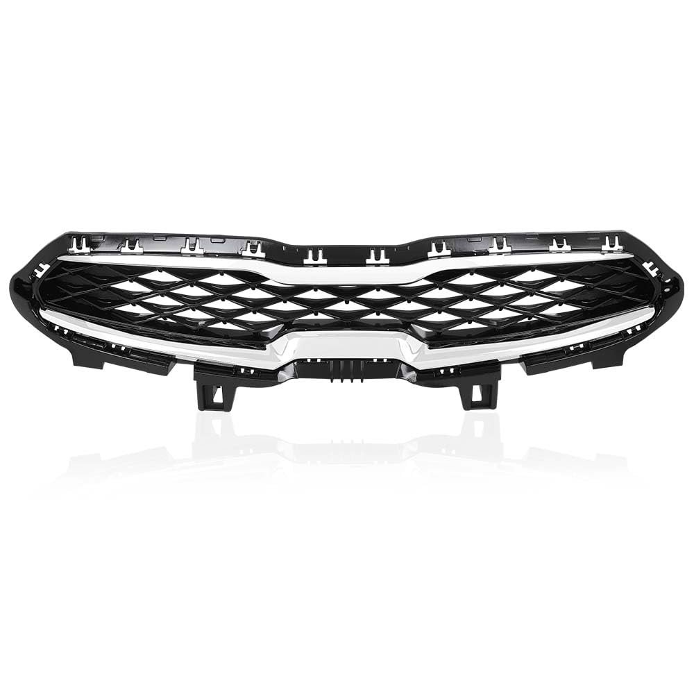 Front Upper Grille Grill W Chrome Trim For Kia Forte 2019-2020 Parrilla Para Replacement 86350m7010 86350m6000 Chrome Black