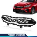 Front Upper Grille Grill W Chrome Trim For Kia Forte 2019-2020 Parrilla Para Replacement 86350m7010 86350m6000 Chrome Black
