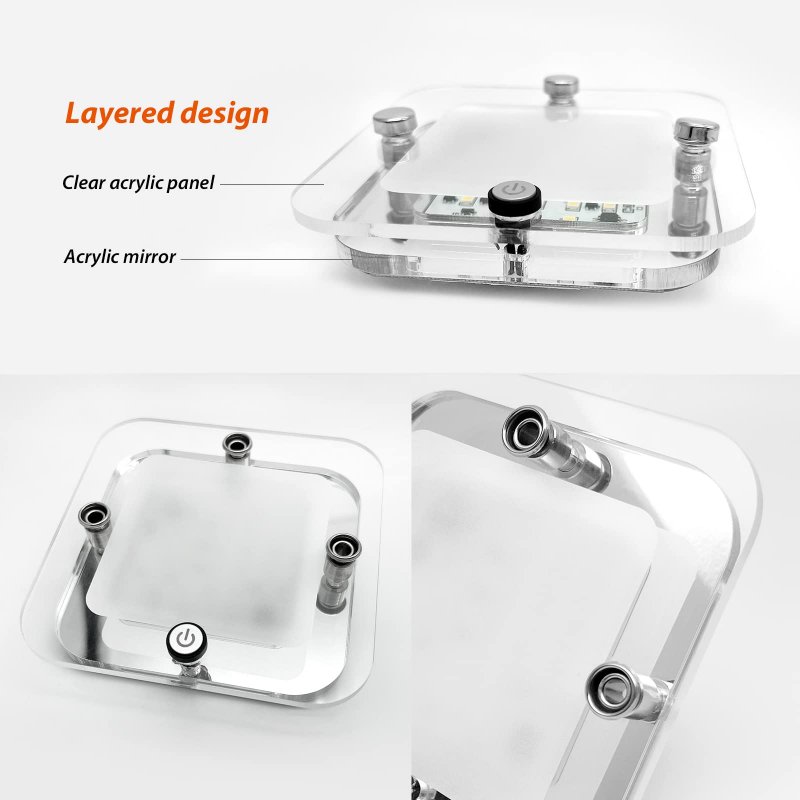 Rv Interior Led Ceiling Light Fixture 12v Panel With Crystal Acrylic Lens And Switch Cool White Lighting 3 5in