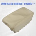 X Autohaux Beige Microfiber Leather Armrest Protector Cover Pad Replacement For Jeep Grand Cherokee 2011-2017