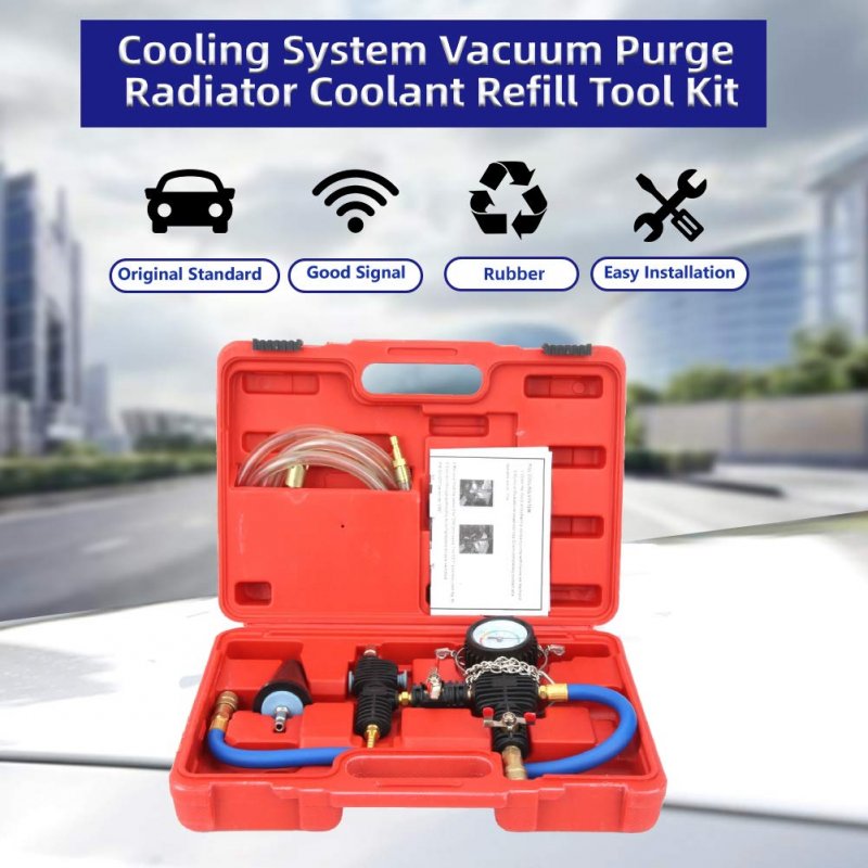 Coolant Vacuum Refill Kit Systemer Purge Tool Radiator Auto Cooling Refill With Carrying Case