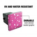 Cute Hearts Love Pattern On Pink Tow Trailer Hitch Cover Plug Insert