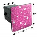 Cute Hearts Love Pattern On Pink Tow Trailer Hitch Cover Plug Insert