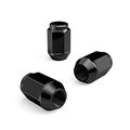 24pc Black Bulge Lug Nuts 7 16-20 Thread Size Conical Cone Taper Acorn Seat Closed End 1 Length Installs With 19mm Or 3 4 Hex
