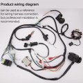 Hooto Complete Wiring Harness Kit For Atv Quad 4 Stroke 50cc 70cc 90cc 110cc 125cc Pit Dirt Bike Go Kart Wire Electrics Stator