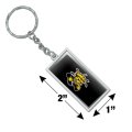 Graphics More Rectangle Wichita State University Shockers Logo Keychain In Chrome Plated Metal
