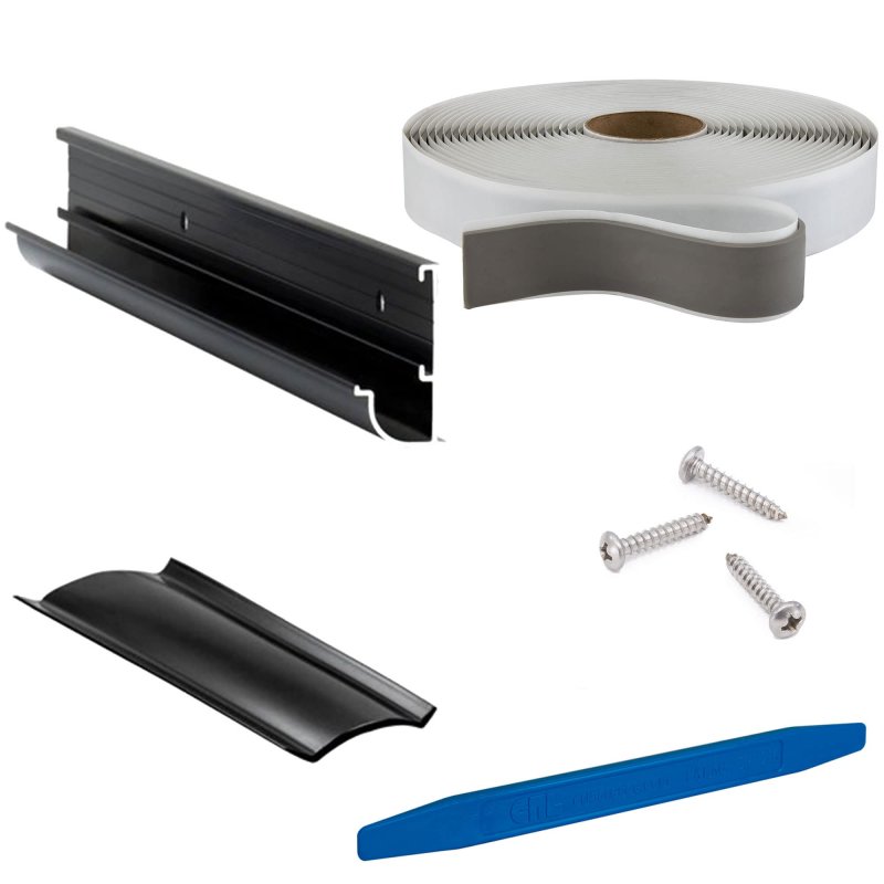 Recpro Rv Rain Gutter Trim Black Or White Color Options Pieces 92 Length Aluminum  Kit 15 Feet