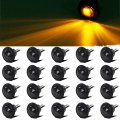 Partsam 20pack 3 4 Inch Smoke Lens Amber Led Round Clearance Lights Side Marker Identification Turn Signal Grill Light For 
