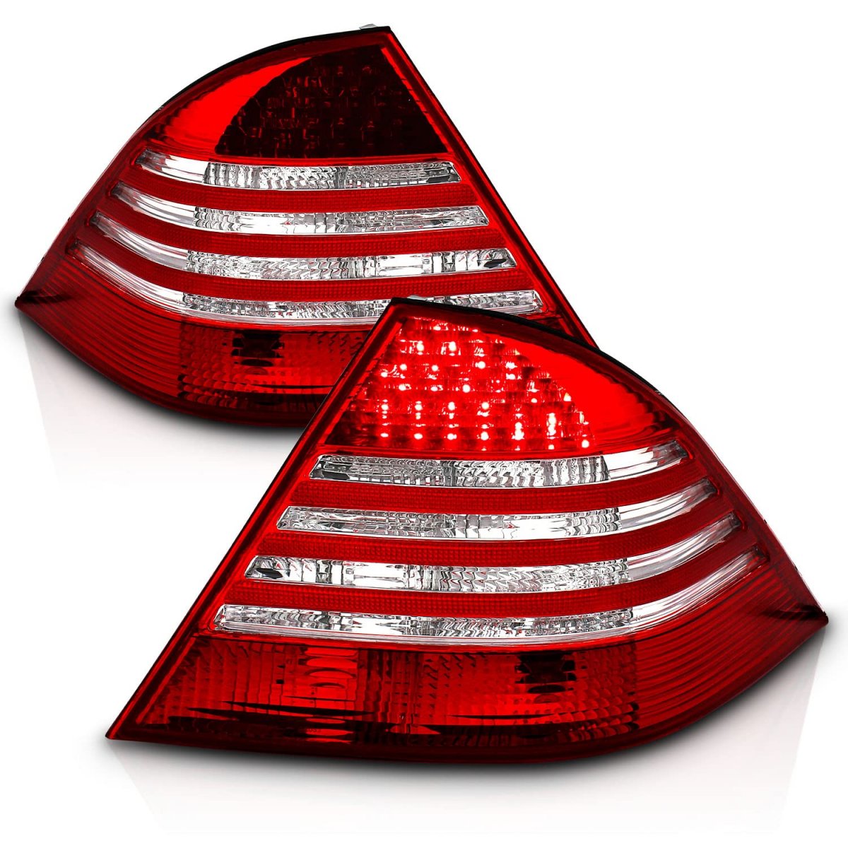 Led Taillights Red Clear For Mercedes Benz S Class W220 2000 2005 Driver And Passenger Side Pair Dot Compliant Waterproof 12v