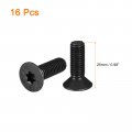 Uxcell M8-1 25x25mm Flat Head Torx Anti Theft Machine Screws 16pcs 10 9 Grade Alloy Steel Drive Countersunk Full Thread Black