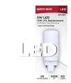 Satco S21424 5w Led Pl Gx23 Type A B Dual Mode Ballast Compatible Or Bypass 5000k Daylight 650 Lumens 13w Cfl Replacement