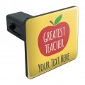Personalized Custom 1 Line Greatest Teacher Apple Tow Trailer Hitch Cover Plug Insert