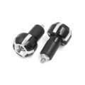 Uxcell Motorcycle Black Silver Tone Brake Clutch Handle Bar Grip End Cap 2 Pcs