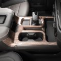 Linskip Gear Shift Panel Trim For Chevolet Silverado 2022 Center Console Cup Holder Decor Cover Interior Accessories Wood Grain 