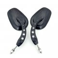 Httmt Mt398b-bk Black Big Mirrors Compatible With 1984 And Up H-d Touring Street Glide Road Special Electra Ultra Classic