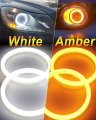 Qasim 80mm 3 14 White Amber Switchback Angel Eyes Halo Rings Auto Cob Led 12v 24v Cars Motorcycles Driving Light Fog Turn