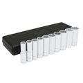 Urrea 5400phm 1 2-inch Blow Molded Case 12-point Deep Drive Chrome Socket Set 10-piece 