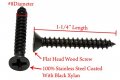 No 8 X 1-1 4 Black Screws Xylan Coated Stainless Flat Head Phillips Wood Screw 25 Pack 18-8 304 Steel Corrosion Resistant By