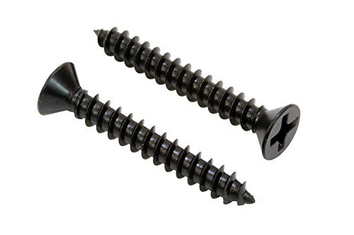 No 8 X 1-1 4 Black Screws Xylan Coated Stainless Flat Head Phillips Wood Screw 25 Pack 18-8 304 Steel Corrosion Resistant By