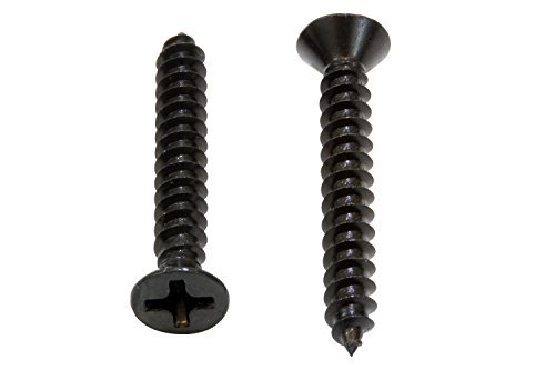 No 8 X 1-1 4 Black Screws Xylan Coated Stainless Flat Head Phillips Wood Screw 25 Pack 18-8 304 Steel Corrosion Resistant By