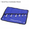 Uxcell Combination Wrench Set Metric 6-11mm Open End And Box Cr-v Steel With Rolling Pouch 6-piece