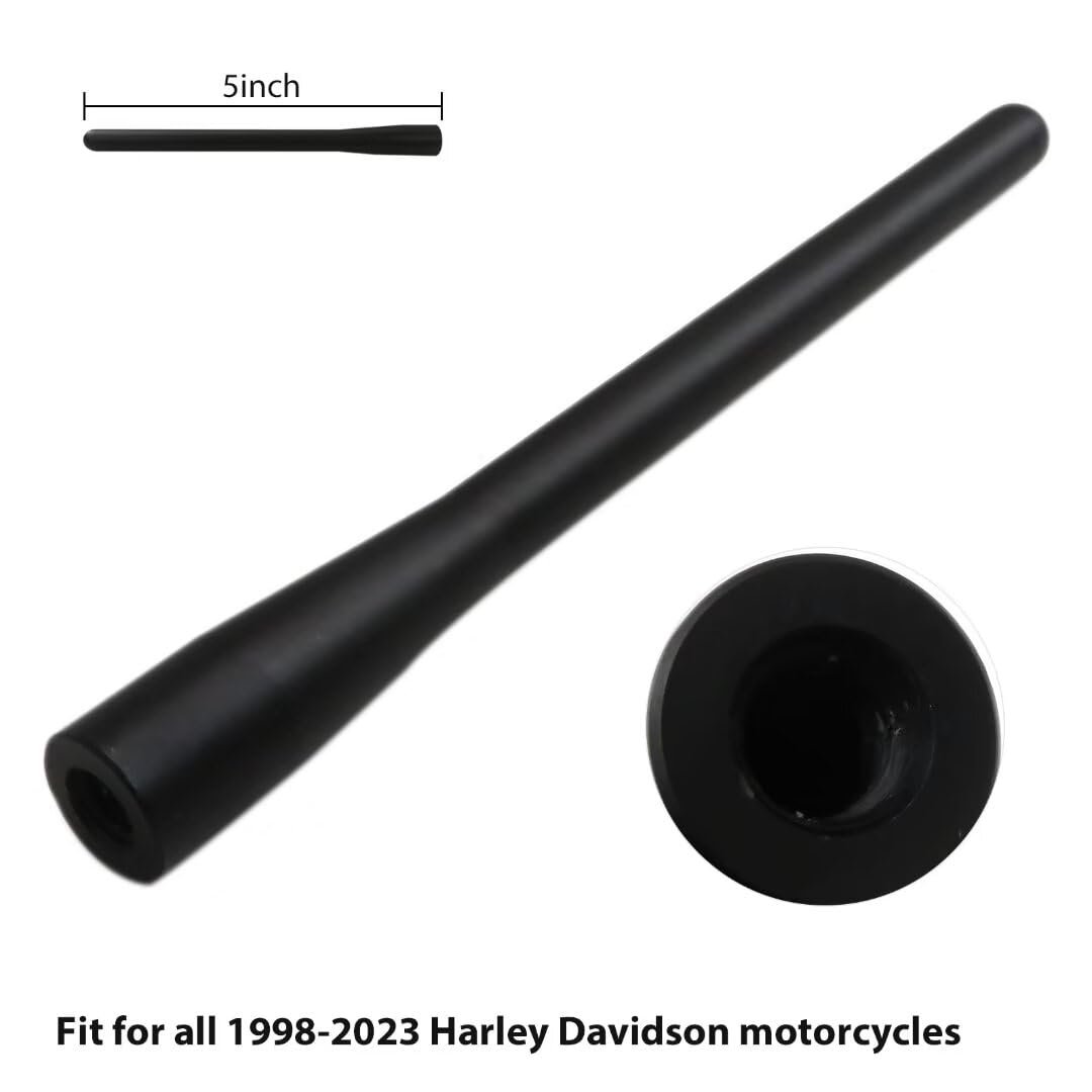 5 In Short Antenna Mast Replacement For 1998 To 2023 Harley Davidson Motorcycles Stubby Carwash Safe Electra Glide Classic