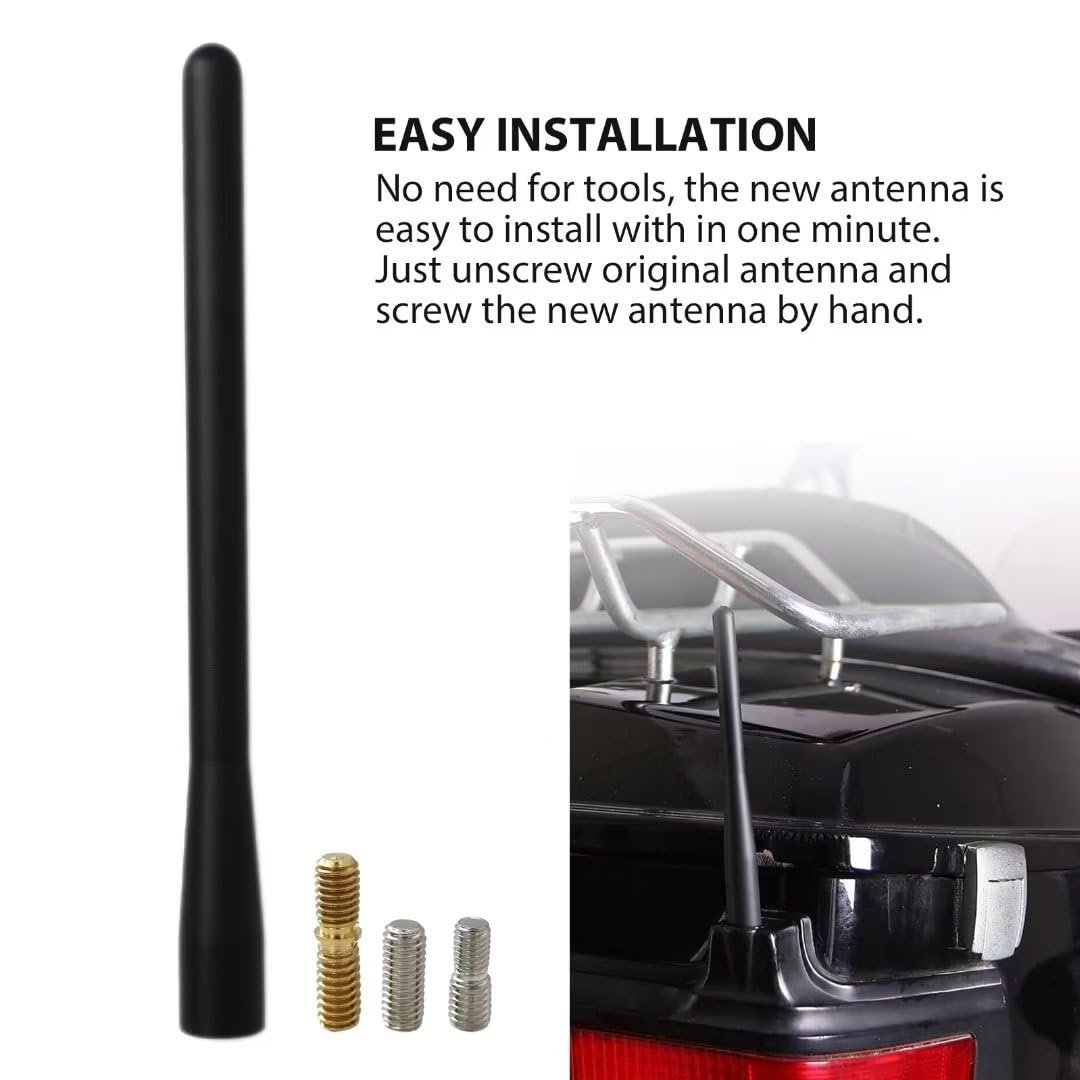 5 In Short Antenna Mast Replacement For 1998 To 2023 Harley Davidson Motorcycles Stubby Carwash Safe Electra Glide Classic