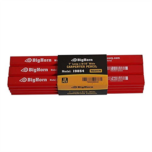 Big Horn 19854 7 Long X 9 16 Wide Carpenters Pencil 12 Pack