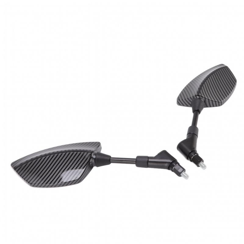 Motorcycle Side Mirror Convex Glass Adjustable Universal Wide Angle Motorbike Rearview For Scooters Atvs With 8mm Base Black