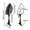 Motorcycle Side Mirror Convex Glass Adjustable Universal Wide Angle Motorbike Rearview For Scooters Atvs With 8mm Base Black