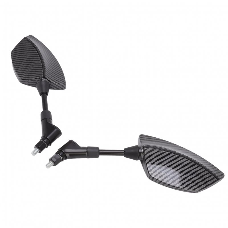 Motorcycle Side Mirror Convex Glass Adjustable Universal Wide Angle Motorbike Rearview For Scooters Atvs With 8mm Base Black