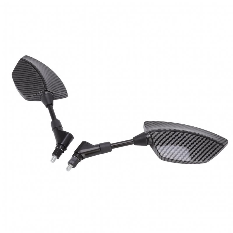 Motorcycle Side Mirror Convex Glass Adjustable Universal Wide Angle Motorbike Rearview For Scooters Atvs With 8mm Base Black