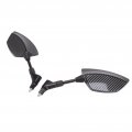 Motorcycle Side Mirror Convex Glass Adjustable Universal Wide Angle Motorbike Rearview For Scooters Atvs With 8mm Base Black