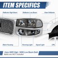 Auto Dynasty Headlights Assembly For 2001-2007 Gmc Sierra Yukon Xl 1500 Denali Classic 4pcs Driver Passenger Side Halogen