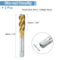 2pcs Spiral Flute Thread Taps M12 X 1 5 H2 Screw Threading Tap Titanium Coated 6542 High Speed Steel Machine Tapping Tools For