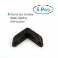 Uxcell 5pcs Angle Bracket Metal 40x40mm Black Corner Brace Fastener L Shaped Right Brackets Protector Shelf Support With Screws