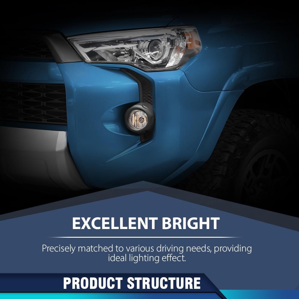 Front Bumper Upper And Lower Grill With Fog Lights Set For Toyota 4runner Sr5 2014 2015 2016 2017 2018 2019 Black
