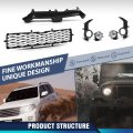 Front Bumper Upper And Lower Grill With Fog Lights Set For Toyota 4runner Sr5 2014 2015 2016 2017 2018 2019 Black