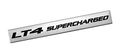 Lt4 Supercharged Black On Silver Highly Polished Real Aluminum Emblem