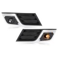 Hecasa Pair Fog Light Bezel Set For 2013-2017 Chevy Chevrolet Traverse Replacement Gm1039148 Gm1038148 Gm2593157 Front Bumper