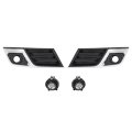 Hecasa Pair Fog Light Bezel Set For 2013-2017 Chevy Chevrolet Traverse Replacement Gm1039148 Gm1038148 Gm2593157 Front Bumper
