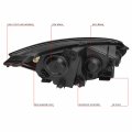 Tinted Houisng Clear Corner Headlight Head Lamps Tool Kit Compatible With Ford Focus 15-18