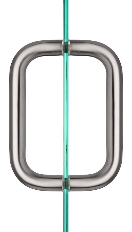 Rockwell Security Tubular Back To Door Pull 8 Inch Brushed Nickel Finish For Commercial And Residential Heavy Glass Frameless