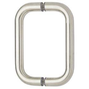Rockwell Security Tubular Back To Door Pull 8 Inch Brushed Nickel Finish For Commercial And Residential Heavy Glass Frameless